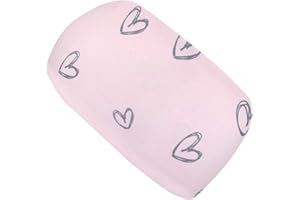 ‎WOLLHUHN Wollhuhn ÖKO Kinder/Jungen/Mädchen Cooles Elastisches Stirnband/Haarband Bequem Zweilagig Jersey Viele Motive (Herzen Rosa)
