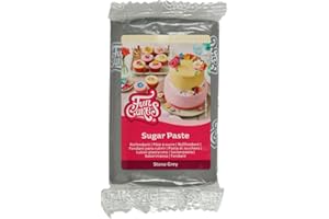 ‎FUNCAKES FunCakes Rollfondant Stone Grey: Einfach zu verwenden, glatt, flexibel, weich und biegsam, perfekt zum Dekorieren von Kuchen, halal, koscher und glutenfrei, 250 g