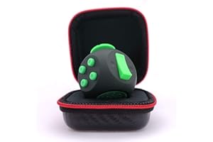 PILPOC theFube Fidget Toy - Premium Quality Fidget Cube with Exclusive Protective Case, Anti Stress Toy, ADHD, Anti-Stress Cube [Black & Green]