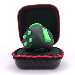 Pilpoc Thefube Fidget Cube Premium Quality Fidget Cube With Exclusive Protective Case Stress Cube Stress Relieve Toy Reduce Anxiety For Adhd Ocd Autism Black Green Amazon Co Uk Toys Games