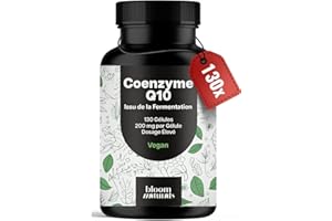 BLOOM NATURALS BEAUTY SUPPLEMENTS Coenzyme Q10 200mg - 130 Gélules - Issu de la Fermentation, Vegan - Produit en Allemagne - Coq10 - Testé en laboratoire