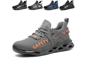 PJZHJI Arbeitsschuhe Herren Leicht Sicherheitsschuhe Sportlich Stahlkappenschuhe Atmungsaktiv Arbeitsschutzschuhe Schutzschuhe mit Stahlkappen