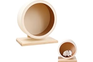 Jinfanshurich Hamsterrad Holz, 15cm Leise Laufrad Hamster Hamsterrad für Zwerghamster, Degus Rennmäuse, Mit Ersatz-Korkstreifen