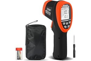 GOYERRNES Termometro infrarossi senza contatto, pirometro laser industriale ad alta temperatura GR-1500, da -58℉ a 2732℉ (-50℃ ~ 1500℃) il tester di temperatura per fornace, metalli,del forno【NON per umani】