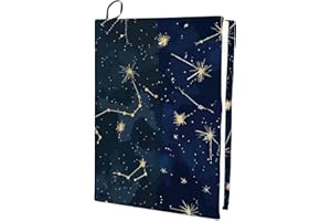 CRASPIRE Star Elastic Book Cover Constellation Galaxy Space Stretchable Reusable Washable Book Protector Large Nylon Protective Covers Notebook Wraps for Hardcover Books Textbook Gift