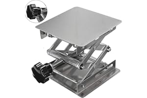 MIRTHBUY Laboratory Lift Platform Lift Tables Lifting Platform Stainless Steel Lab Stand Rack Scissor Lifter Lifter for Chemical Instrument (100mm * 100mm)