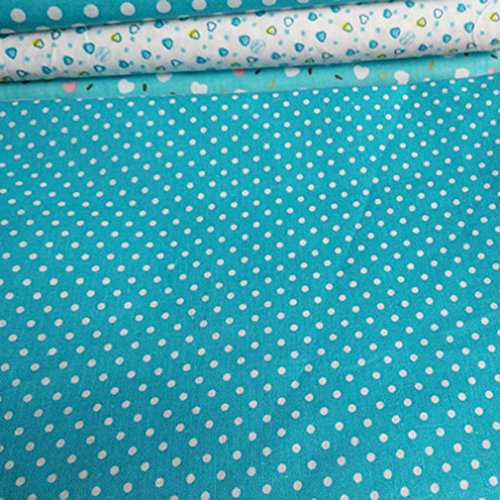 Souarts 7 Stück Stoffpakete DIY Baumwolltuch Patchwork Stoffe Paket 25cmx25cm Blau