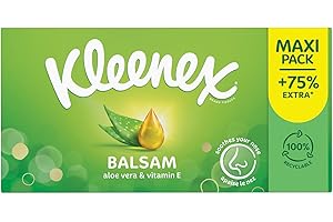 KLEENEX - Mouchoirs boîte maxi-pack Balsam (15 boites de 112 mouchoirs) - dépose un baume protecteur qui apaise vos nez idéal en cas de gros rhumes - Fabriqué en France