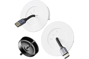 VCELINK TV Cable Hider for Wall Mounted TV, In Wall Cable Management kit Easy Install, TV Wire Hiding Kit, Cable Wall Plate Hide Wires Behind TV with A3 Steel Hole Saw Drill Attachment, 2 Pack
