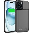 YISHDA Battery Case for iPhone 15, 7000mAh Slim Portable Protective Charging Case Compatible with iPhone 15 (6.1 inch) with Rechargeable Extended Battery Pack Charger Case (Black)