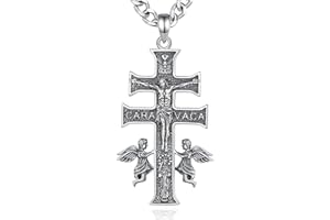 AEONSLOVE Medalla San Benito Plata de Ley 925 para Hombre Mujer, Collar Cruz de Caravaca Colgante Sello de los 7 Arcángeles/San Miguel Arcangel/Crucifijos, Joyas Religiosas