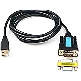 CABLEDECONN USB to RS232 Adapter with Prolific PL2303 Chipset 6ft 2m USB 2.0 Male to RS232 DB9 Serial Male with RS232 Adapter