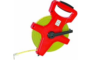 FREEMANS SO100 Steel Open Reel 100m:13mm Measuring Tape With Unbreakable ABS case Dura Coat Tape Blade Durable Winding Handle For Easy Retraction, Protruding Marker and Steel End Hook