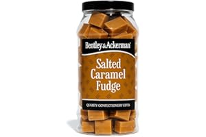 Salted Caramel Fudge - (520g) Original Salted Caramel Fudge in a Gift Jar By Bentley & Ackerman's Sweet Shop.