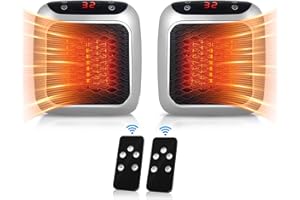 WAY BETTA 800W Portable Ceramic Plug In Heater Space Electric Heater, Overheating Protection With Remote Control LED Display Mini Air Heater for Home Bedroom Office (1Pc Green Heater)