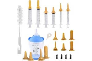 AIDIYAPET Oryginalna butelka do hodowli ze strzykawką dla zwierząt domowych i dzikich zwierząt, przyssawka odpowiednia dla szczeniaków, kotków, wiewiórek, królików i innych noworodków, 15 sztuk