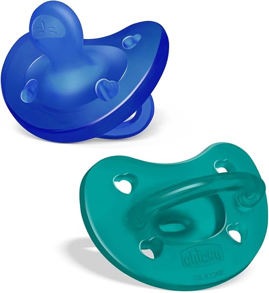 Chicco PhysioForma Silikon-Schnuller 16-36 Monate, weiches und sanftes Schnuller-Set, unterstützt die physiologische Atmung und fördert die richtige Entwicklung des Mundes, hellblau - 1