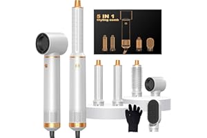 ‎OKWRAP Hairstyler 5 in 1, OKWRAP Hair Styler Set, Haarstyler mit Föhn Ionen, Automatischer Lockenstab, Wärmebürste, Glättbürste Airstyler für Glätten, Trocknen, Volumen, Locken