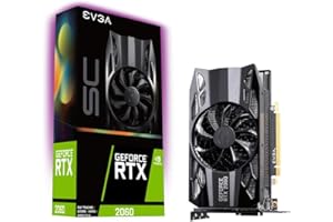 EVGA GeForce RTX 2060 SC, OVERCLOCKED, 2.75 Slot Extreme Cool, 70C Gaming, 06G-P4-2062-KR, 6GB GDDR6, Color Negro