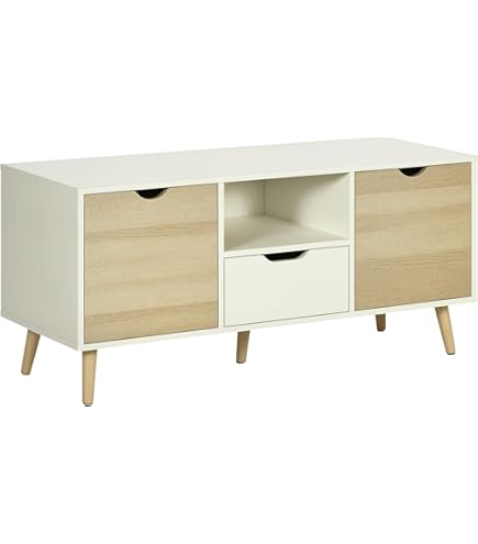 Mobile TV HOMCOM Per Schermi Fino A 60" - Con 2 Cassetti E Ripiani Regolabili, Legno E Nero - Foto 7