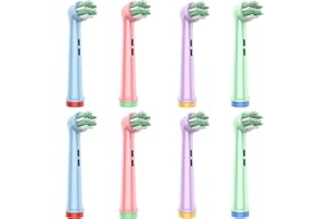 OddeKey Kids Toothbrush Heads Compatible with Braun Oral B Pro Kids, Pro Junior Electric Toothbrush, Extra Soft Bristles for Gentle Care, Replacement Heads for Ages 3+ and 6-12, 8 Count