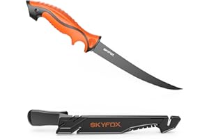 SkyFox Fischmesser Angeln und Filetiermesser Fisch Klinge 20.5 cm, G4416 Deutsch Edelstahl Kochmesser, Angelmesser Sehr Scharf,Jagdmesser Inklusive Schutz ABS Whetstone Scheide