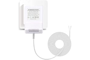 Umelee Doorbell Transformer, 24V 500mA Power Supply with 8m/26ft Long Cable, Compatible with Ring Video Doorbell & Thermostats (White)