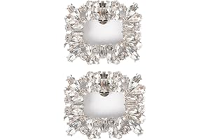 TRIXES Fermascarpe con strass argento, Morsetti per scarpe con cristalli per tacchi alti da donna, confezione da 2