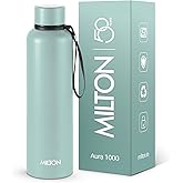 Milton Aura 1000 Thermosteel Water Bottle, 24 Hr Hot and Cold I Leak Proof Lid, ISI Certified I Vacuum Insulated I for Office