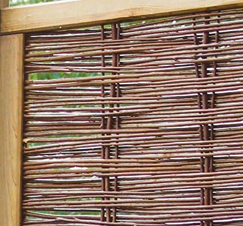 Weidenzaun Weidengeflecht Sichtschutz Sichtblende mit Holzrahmen Cordoba (120 x 180 cm) - 4