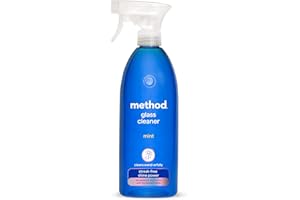 Method Glass Cleaner Spray, Window And Stainless Steel Glass Spray, Fresh And Vibrant Mint Scent Fragrance, Pack of 1, 828 ml
