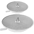 Snowyee Splatter Screen for Frying Pan, Grease Splatter Guard Stainless Steel Large 13” and Small 10” Shield (2 in 1 Set)