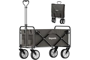 LifeGoods Bollerwagen Faltbar - Faltbarer Bollerwagen - Handwagen Klapbarr - Gartenwagen - Transportwagen - Strandwagen - Strand - Klappbarer – 360 Grad Drehbare Vollgummireifen 94L– 98x45cm - Grau