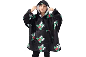 Delanhon Youtuber Gamer Merch Fleece Oversized Hoodie Blanket for Kids Boys Girls Wearable Warm Sweatshirt Teens Children