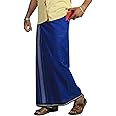 PRAKASAM COTTON Mens Cotton Kerala Thalapathi Border Welcro Adjustable Readymade Pocket Dhoti