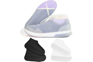 AUOQZ Reusable Silicone Shoe Covers Waterproof Rain Overshoes for Men Women Transparent Anti-Slip Plastic Silicone Shoe Protector Cover to Prevent Rain Into Shoes (Thickened)