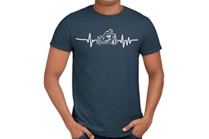 Getting Shirty Motorbike Heartbeat (Bike, Biker) Motorbike T-Shirt for Men and Women