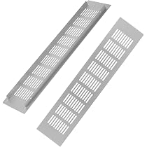 2 Stück Alu-Lüftungsgitter – 80x400 Mm, Rechteckig, Für Schränke & Möbel, Korrosionsgeschützt