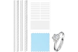 BNXF 6 Pack Ring Size Adjuster For Loose Rings,Ring Sizer Uk,Ring Spacer,Invisible Ring Size Adjuster Set, Invisible Tightener Transparent Resizer with Polishing Cloth