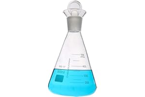 Napacoh Fiole Conique, Flacon Conique évasé en Verre De Laboratoire à Paroi épaisse De 50-1000 ML avec Bouchon 500 ML