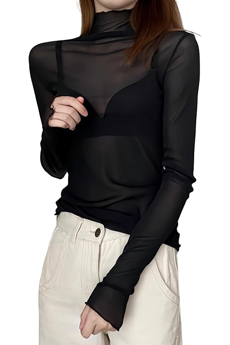 ladies sheer tops