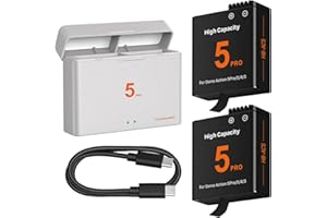 HUAENG 2-pak zamienników baterii 2800 mAh kompatybilny z DJI Osmo Action 5 Pro, ładowarka USB-C do kamer OSMO Action 5 Pro, 4, 3