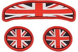 UVCANY Mini F54 Porte-gobelets pour Auto, 3 Pièces sous Verres de Voiture Universel Anti-Dérapant Silicone pour Mini Cooper Clubman F54(Union Jack Rouge/Noir)