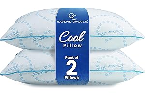 GC GAVENO CAVAILIA Memory Foam Pillows 2 Pack - Soft,Anti-Allergy Firm Neck,Shoulder & Back Support Orthopaedic Pillow For Hotel Quality Comfort for Side Back & Stomach Sleepers 45x70 cm - White