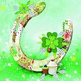 glücksbringer basteln bastelideen Maße offene Serviette: 33x33cm gefaltet auf 16,5x16,5cm