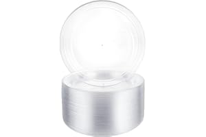 AKOLAFE Lot de 50 assiettes réutilisables en plastique transparent de 22,9 cm - Assiettes de fête réutilisables en plastique dur - Assiettes de service en plastique pour fêtes, mariages et