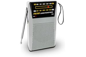 BLIMYSWE Radio Portátil Pequeña, Radio de Batería Am/FM de Bolsillo con Una Excelente Recepción y con Conector para Auriculares, Reproductor de Música Portátil y Compacto para Exterior, Interior y Emergencias