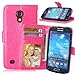 Produktbild Nancen Compatible with Handyhülle Galaxy S4 Mini / I9190 I9195 (4,3 Zoll) Lederhülle Style Acht Farbe Weich PU Flip Case Ledertasche/Schutz Etui, Karten Slot Foto Wallet Hülle