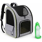 PELISPAN Cat and Dog Backpack up to 8 kg Includes Portable Drinking Bowl &ndash; Backpack for Cats Transport and Small Dogs with Ve