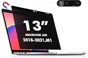 PYS Pantalla de privacidad para MacBook Air de 13 pulgadas compatible con MacBook Air de 13.3 pulgadas (lanzado en 2018-2021: A1932, A2179, A2337), antirreflejos, deslizador de cubierta de cámara web,
